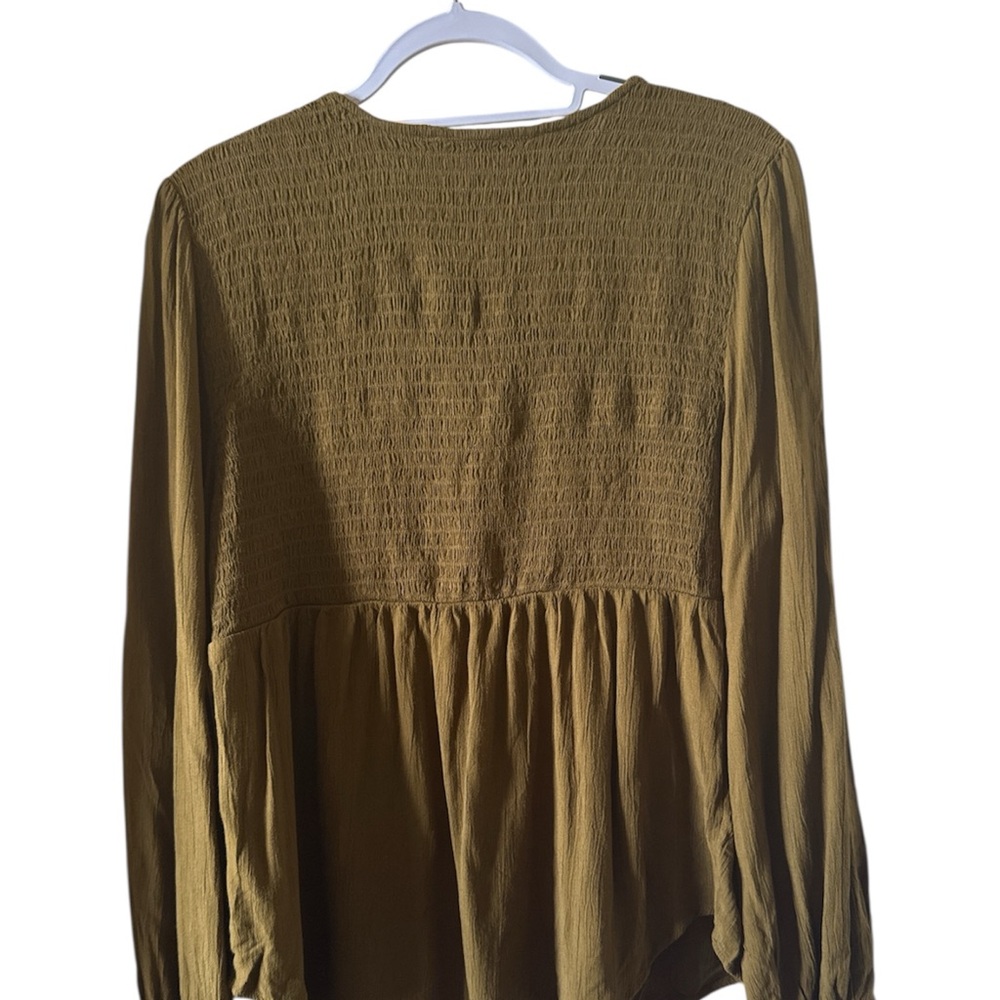 Sonoma Olive Smocked Blouse - Picture 2 of 4